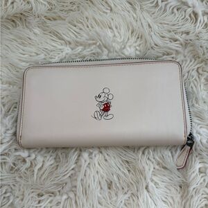 Disney X Coach Cream Wallet with Mickey Mouse Accent